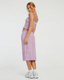 Image of Harriet Midi Skirt in Ditsy Rose Lilac