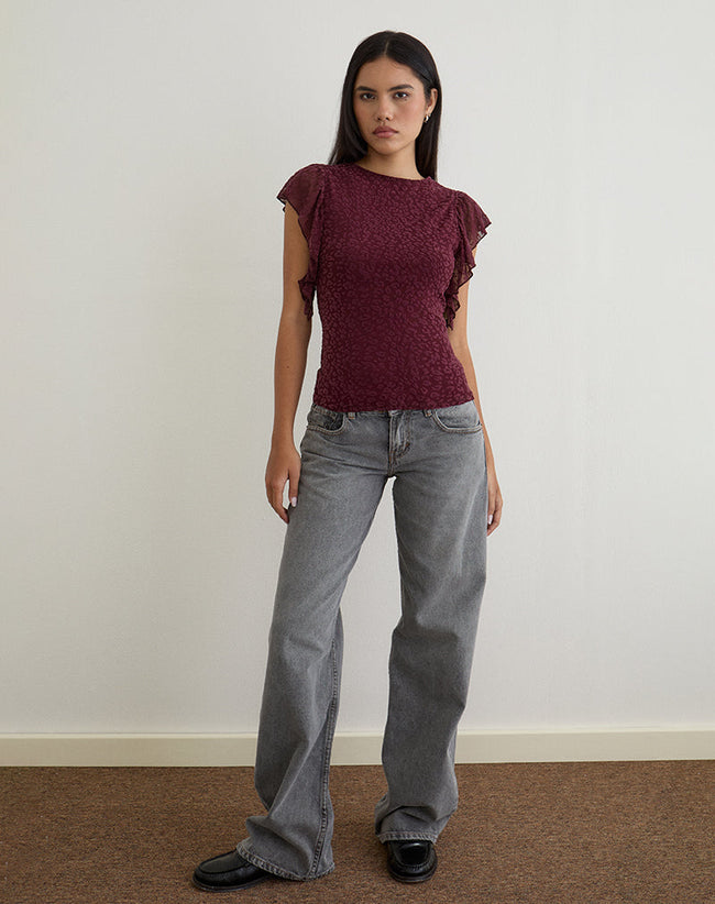 Image of Harsya Top in Flock Mini Leopard Plum