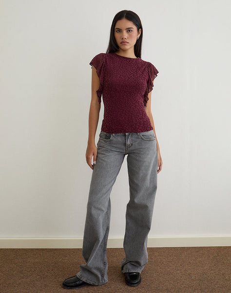 Image of Harsya Top in Flock Mini Leopard Plum