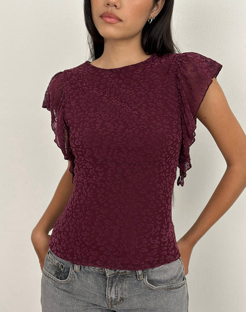 Image of Harsya Top in Flock Mini Leopard Plum