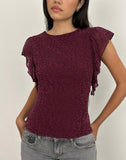 Image of Harsya Top in Flock Mini Leopard Plum