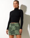 image of Haru Mini Skirt in Geo Polka Arcadian Green