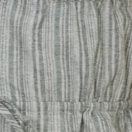 Hassna Double Tie Front Top in Green and White