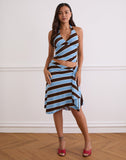 Image of Haya Plunge Top in Retro Stripe Blue