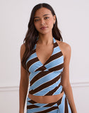 Image of Haya Plunge Top in Retro Stripe Blue