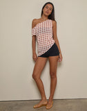 Image of Hea Top in Chiffon Blurred Check Peach