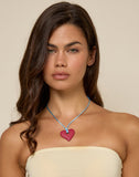 Image of Heart Necklace in Resin Red