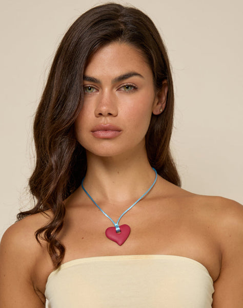 Image of Heart Necklace in Resin Red