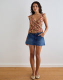 Image of Heidi Wrap Top in Chiffon Rusty Flower