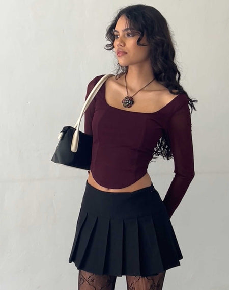 Xiwang Crop Top in Burgundy