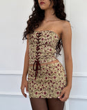 Image of Bebeka Micro Mini Skirt in Botanical Taupe