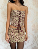 Image of Bebeka Micro Mini Skirt in Botanical Taupe