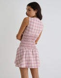 Image of Hevoria Mini Dress in Basic Tartan Pink