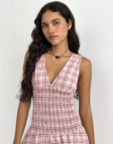 Image of Hevoria Mini Dress in Basic Tartan Pink