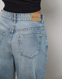 Image of High Rise Barrel Jean in Bleu