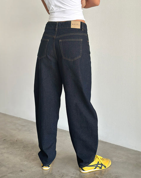 Image of High Rise Barrel Jean in Indigo