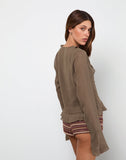 Image of Hirap Blouse with Scarf in Chiffon Coffee