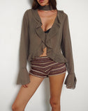 Image of Hirap Blouse with Scarf in Chiffon Coffee
