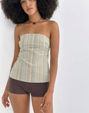 Image of Hisana Bandeau Top in Stripe Yellow