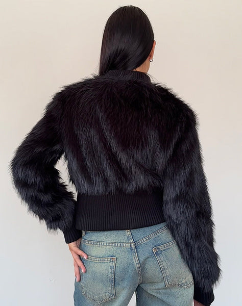 Image of Homari Shaggy Faux Fur Jacket in Black
