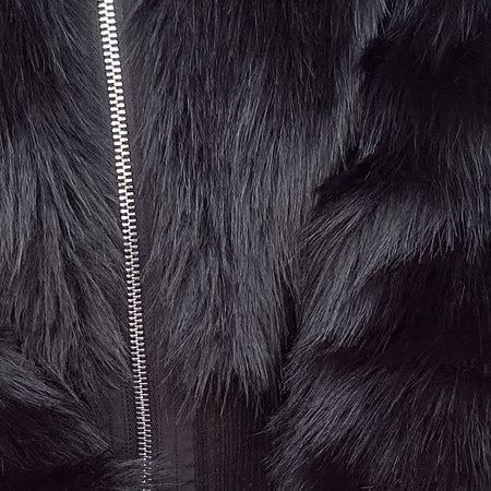 Homari Shaggy Faux Fur Jacket in Black