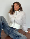 Image of Homari Shaggy Faux Fur Jacket in Cream