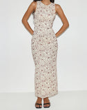 Image of Hoover Maxi Dress in Line Flower Cream