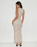 Image of Hoover Maxi Dress in Line Flower Cream