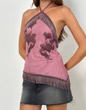 Image of Howard Fringe Top in Tonal Flower Mauve