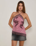 Image of Howard Fringe Top in Tonal Flower Mauve