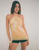 Image of Howard Halter Fringe Top in Flower Yellow White