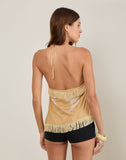 Image of Howard Halter Fringe Top in Flower Yellow White