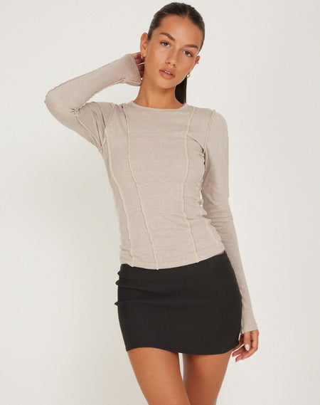 Akiane Ruched Long Sleeve Top in White