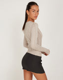 Image of Huda Long Sleeve Top in Coconut Milk