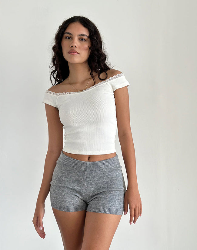 image of Husan Hot Pants in Knit Grey