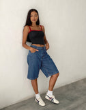 image of Low Rise Skater Shorts in Core Blue Stone