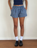 Image of Laboxe Short in Navy Tartan Poplin