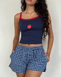 Image of Laboxe Short in Navy Tartan Poplin