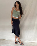 Image of Idalia Corset Top in Sage with Cream Ruffle