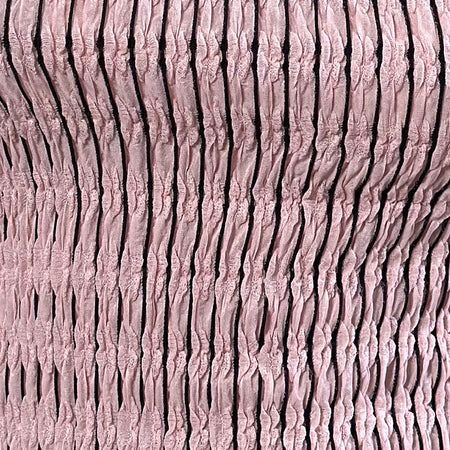Idari One Shoulder Top in Stripe Textured Mesh Soft Pink