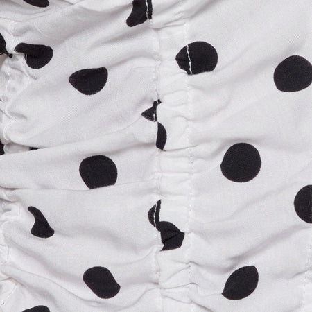 Ilase Ruched Blouse in 80s Polka White