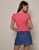 Image of Ilase Ruched Blouse in Red Gingham