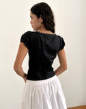 Image of Ilias Corset Top in Poplin Black