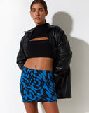 image of Ima Mini Skirt in Irregular Optic Blue