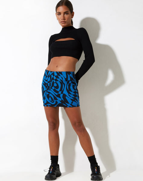 image of Ima Mini Skirt in Irregular Optic Blue