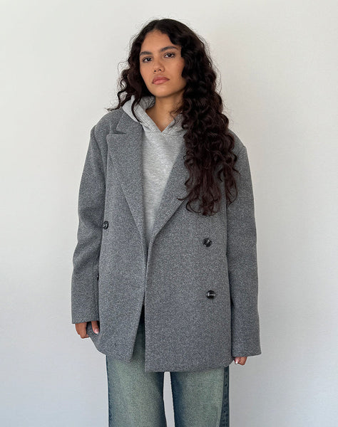 Image of Binaiya Oversized Wool Blazer in Grey