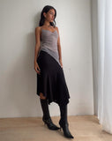 Image of Cinta Low Rise Midi Skirt in Black