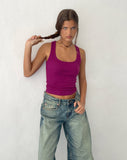 Image of Roxe Ribbed Vest Top in Berry