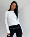 Image of Amabon Long Sleeve Crop Top in Crinkle White