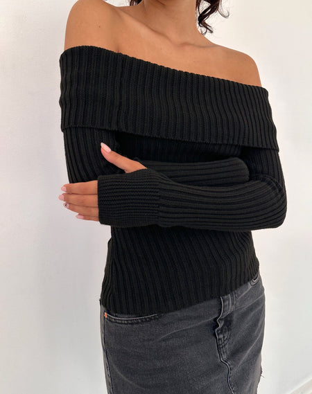 Tamika Oversized Jumper in Polka Black